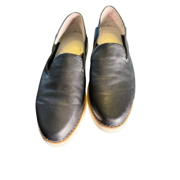 Franco Sarto Black Leather Slip-Ons Size 7 - Picture 2 of 7